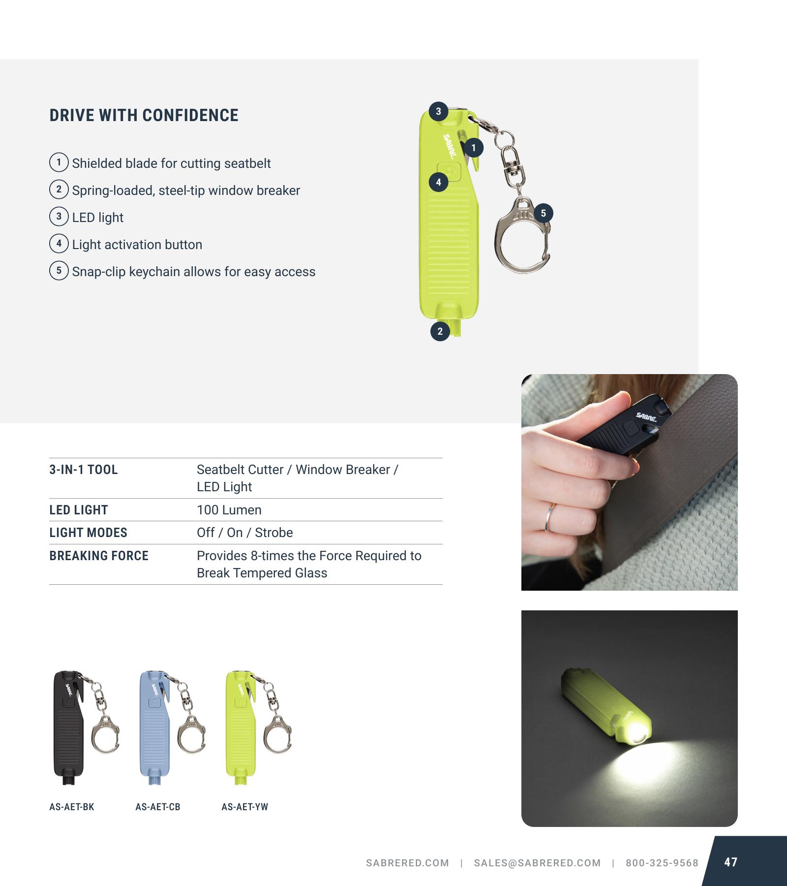 SABRE catalog page showing Auto Emergency Multi-Tool