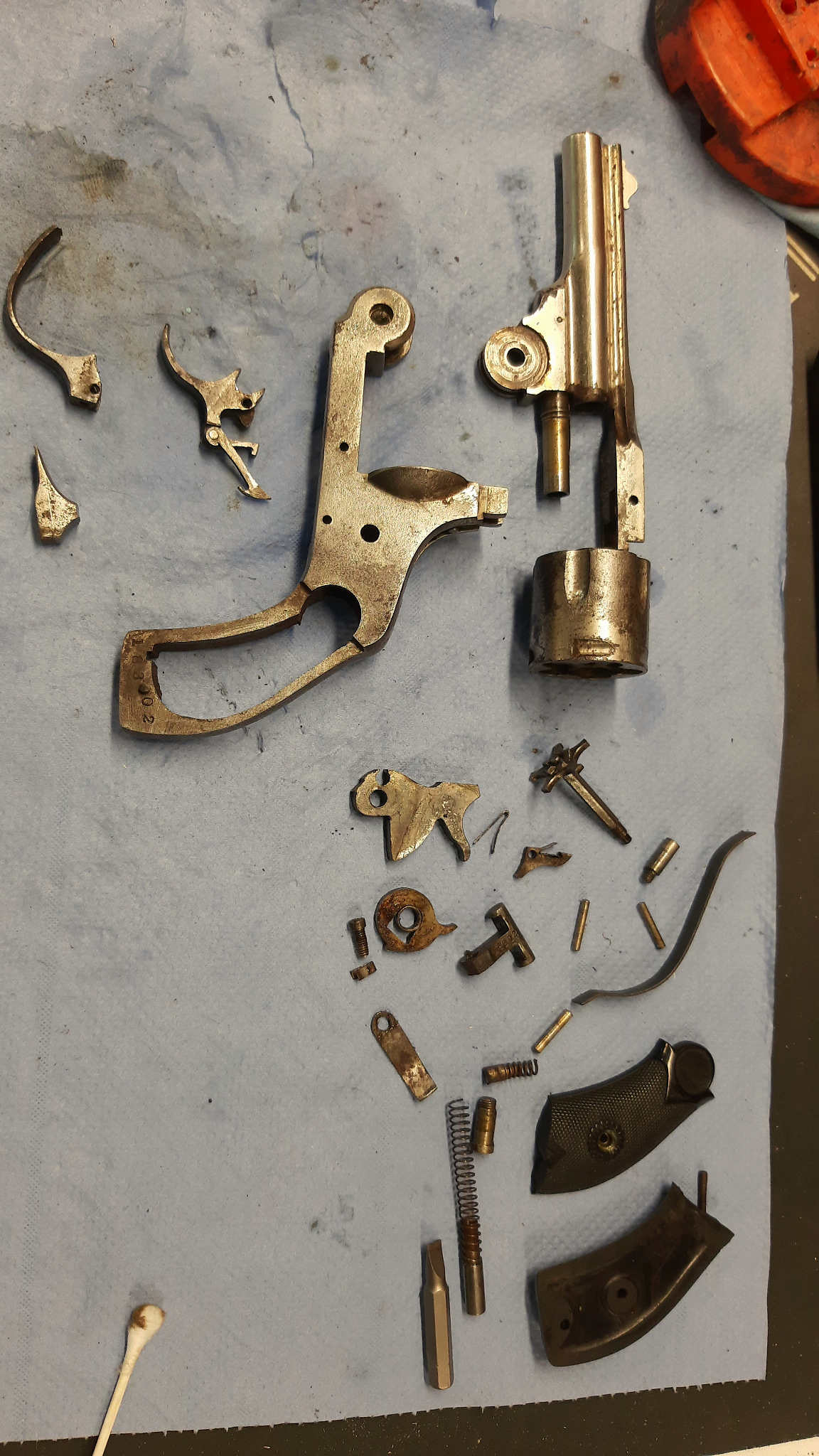Revolver disassembled for the project